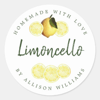 Custom Homemade Limoncello Label White