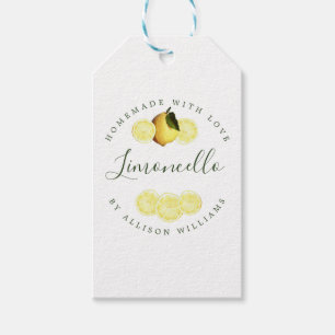 Custom Homemade Limoncello Yellow Gift Tags