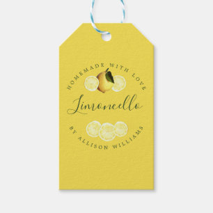 Custom Homemade Limoncello Yellow Gift Tags