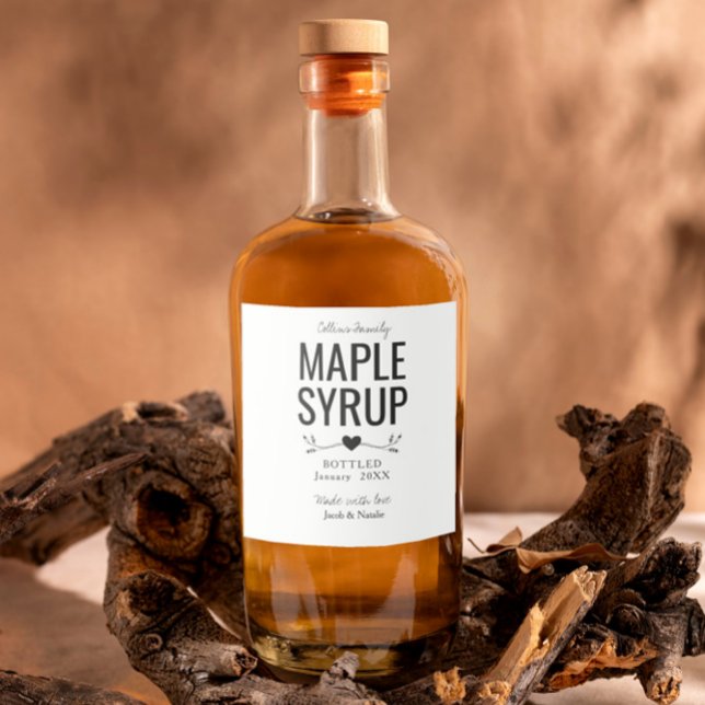 custom homemade maple syrup wedding favor liquor bottle label (Creator Uploaded)