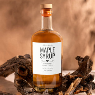 custom homemade maple syrup wedding favour liquor bottle label