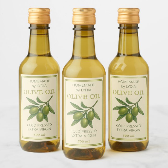 Custom Homemade Olive Oil Label (Bottles)