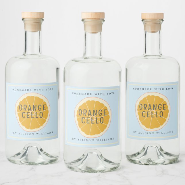 Custom Homemade Orangecello Label (Bottles)