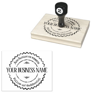 Custom Homemade Rustic Name, Social media Rubber Stamp