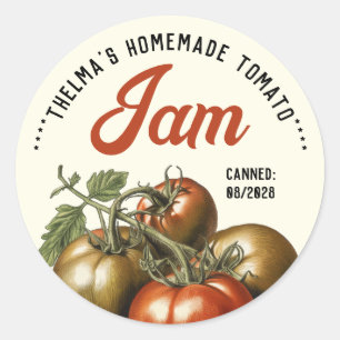 Custom Homemade Tomato Jam preserve Classic Round Sticker