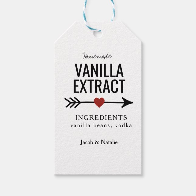 custom homemade vanilla extract wedding wine label (Front)