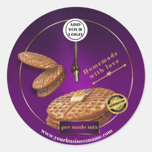 custom homemade waffles label