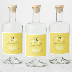 Custom Homemade Yellow Limoncello Label 