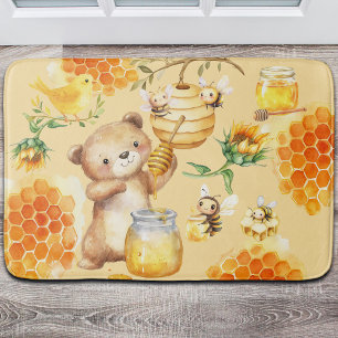 Custom Honey Bear Bees Bath Mat