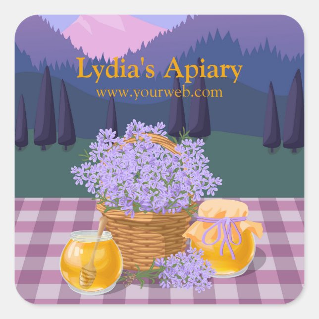 Custom Honey & Lavender  Square Sticker (Front)