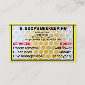 CUSTOM HONEYCOMB FRAME BEEKEEPER American size Business Card