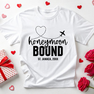 Custom Honeymoon Bound Vacation Newlywed Couple T-Shirt
