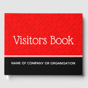 Custom HONOR THE LORD Visitors RED Guest Book