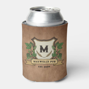 Custom Hops Barley Monogram Weathered Your Pub Can Cooler