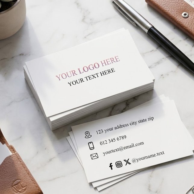 Custom Horizontal Logo – No Minimum Order Business Card (Creator Uploaded)
