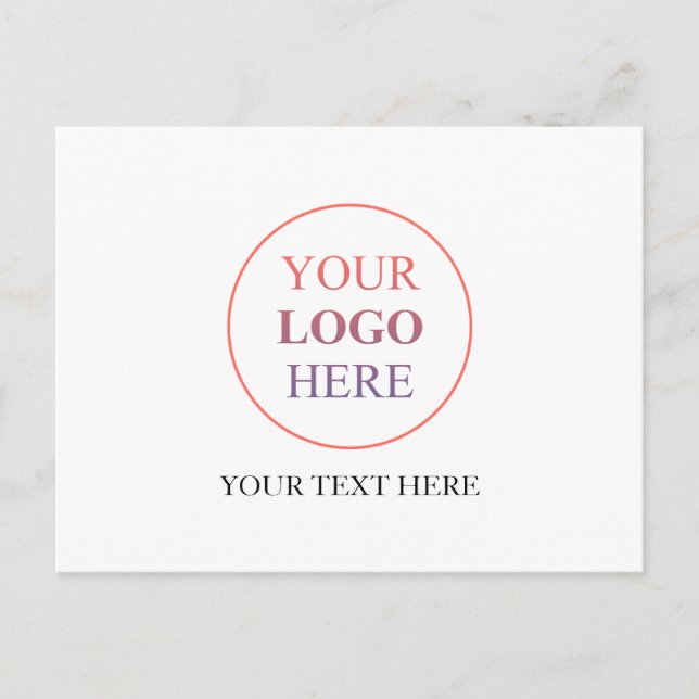 Custom Horizontal Logo – No Minimum Order Postcard (Front)