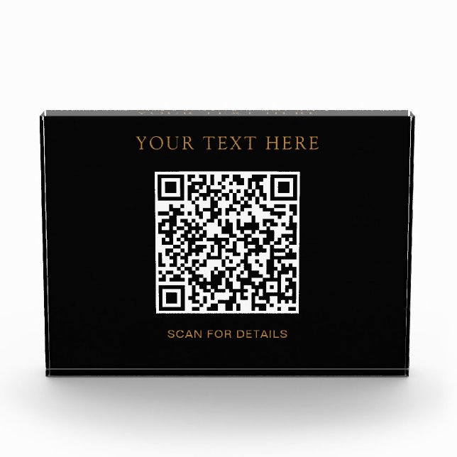 Custom Horizontal Photo Block with QR Code Design (Front)