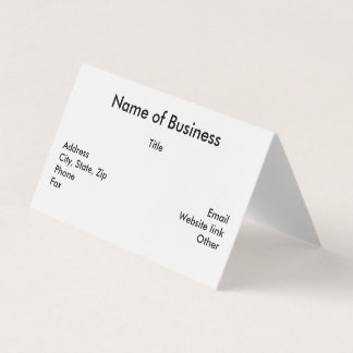 Custom Horizontal Tent Fold Folded Business Card