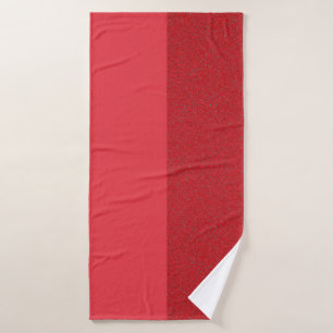 Custom Horizontal Two-Tone Red Bath Towel
