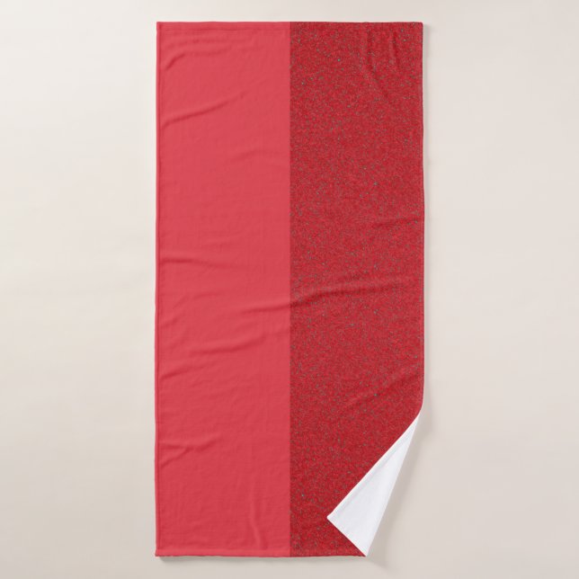 Custom Horizontal Two-Tone Red Bath Towel (Bath Towel)