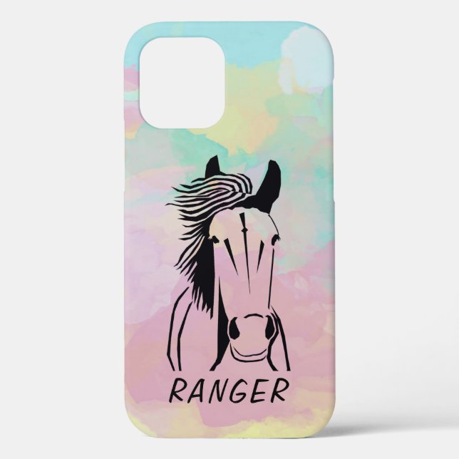 Custom Horse Apple IPhone 12 (Tough) Phone Case (Back)