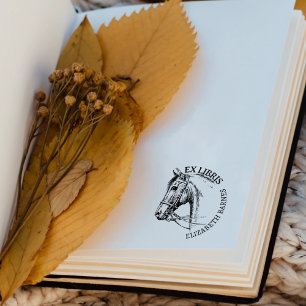 Custom Horse Ex Libris, Book Rubber Stamp