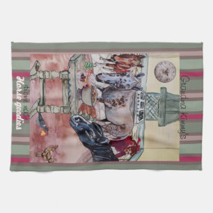 custom horse goodies  tea towel