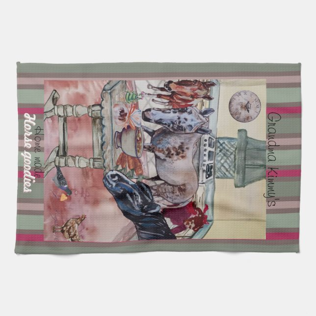 custom horse goodies  tea towel (Horizontal)