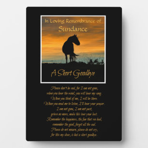 Custom Horse Name Memorial with Spiritual Poem Plaque