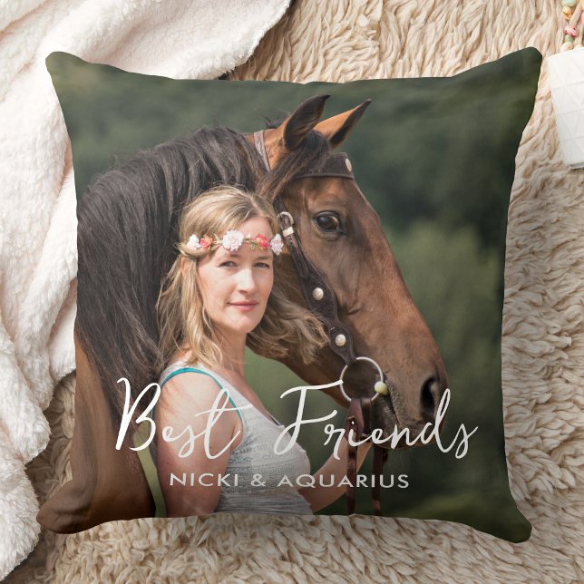 Custom Horse Photo Equestrian Best Friends Cushion (Creator Uploaded)