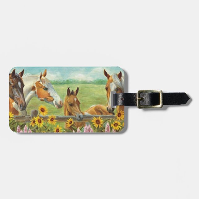Custom Horses Luggage Tag (Front Horizontal)