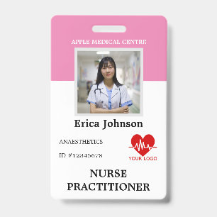 custom Hospital medical Employee Logo & Photo ID Badge