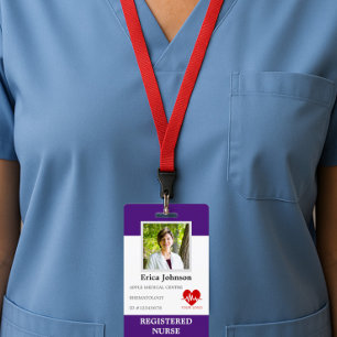 custom Hospital nurse Employee Logo & Photo ID ID Badge