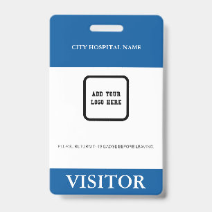 Custom Hospital Visitor Pass Barcode Logo ID Badge