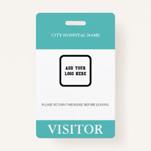 Custom Hospital Visitor Pass Barcode Logo ID Badge