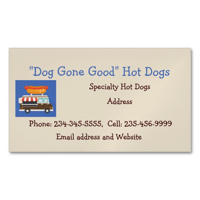Custom Hot Dog Stand or Food Cart  Business Card (Front)