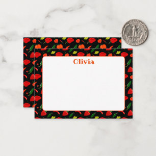 Custom Hot Peppers Illustration Note Card