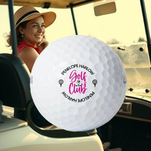 Custom Hot Pink Golf Club Name Balls