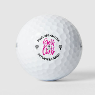 Custom Hot Pink Golf Club Name Balls