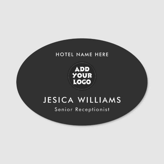 Custom Hotel Logo Name Tag with Job Title (Front)