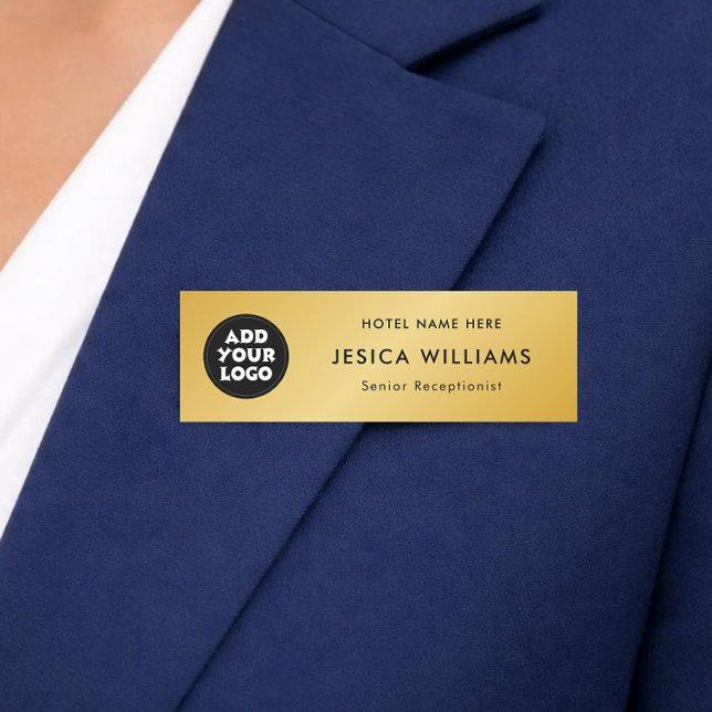 Custom Hotel Logo Name Tag with Job Title (Creator Uploaded)