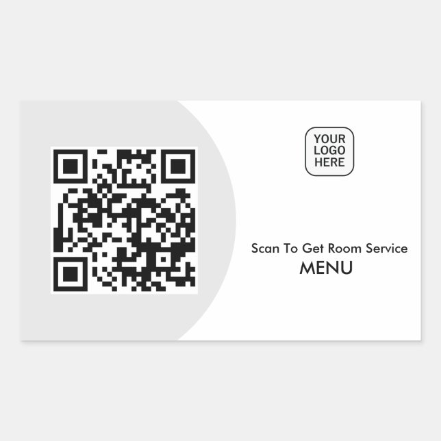 Custom Hotel Room Service Menu QR Code  Rectangular Sticker (Front)