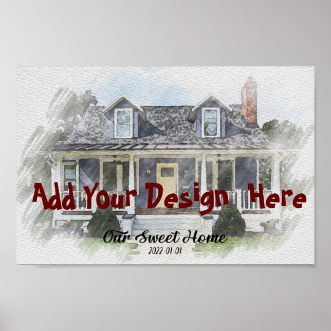 Custom House Drawing Portrait from  Poster (Front)