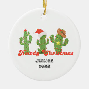 Custom Howdy Christmas Ornament