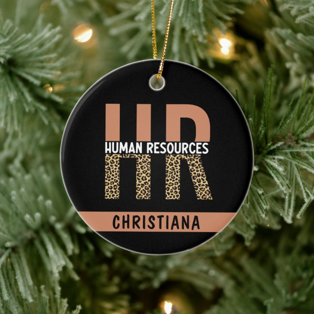 Custom HR Human Resources Leopard Print HR Gifts Ceramic Tree Decoration (Tree)