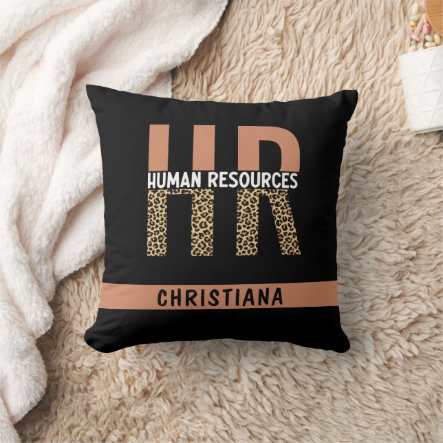 Custom HR Human Resources Leopard Print HR Gifts Cushion (Blanket)