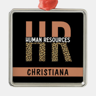 Custom HR Human Resources Leopard Print HR Gifts Metal Tree Decoration