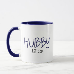 Custom Hubby EST Year Couple Wedding Anniversary Mug
