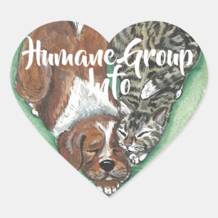 Custom Humane Dog Cat Puppy Kitten Heart  Sticker