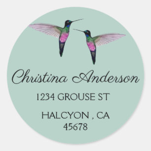 Custom Hummingbird Address Sticker